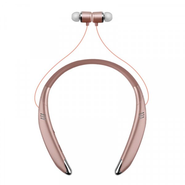 Wholesale Premium Sports Over the Neck Wireless Bluetooth Stereo Headset V8 (Rose Gold)